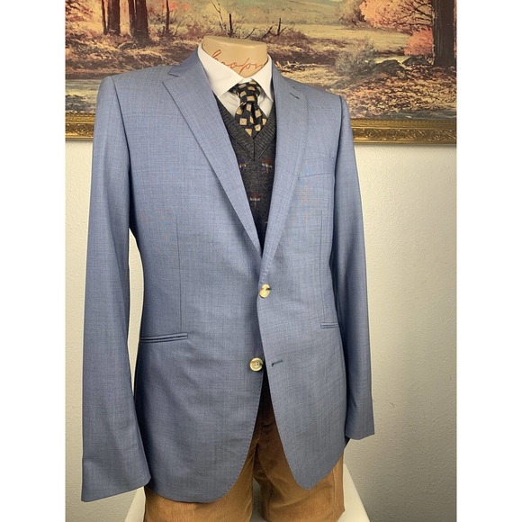 38R NWT Indochino Custom Baby Blue Blazer - Suit Jacket - Picture 3 of 13
